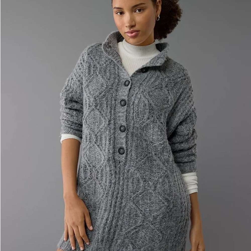 American Eagle long sleeve mock neck mini sweater dress NWT